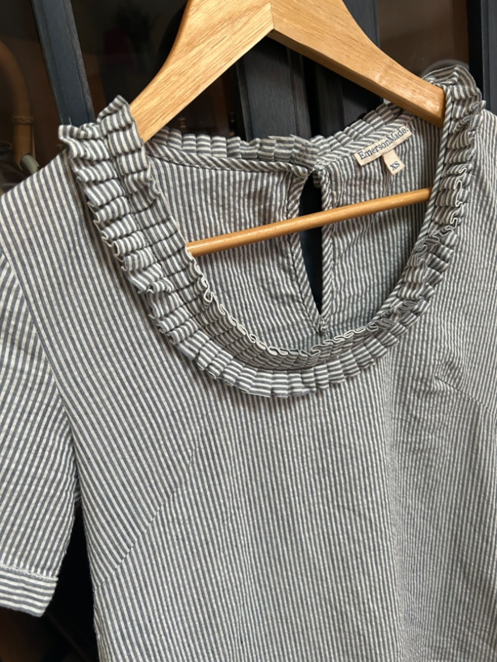 Emerson Fry (Emerson Made) Top Grey/White Stripe XS